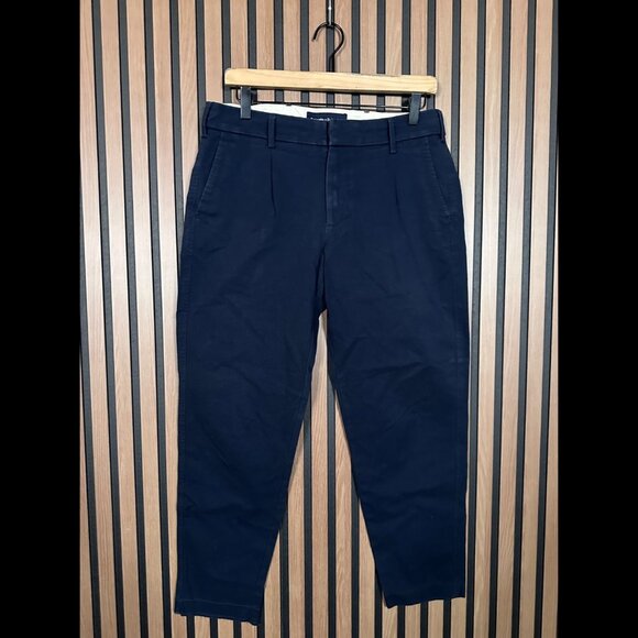 Abercrombie & Fitch Chino Pants 30 Womens Blue Navy Flat Front High Rise Stretch - Picture 1 of 8